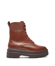 TOMMY HILFIGER TH ELASTIC RIB LACEUP Schn&uuml;rstiefel aus Leder Cognacbraun - Damenschuhe - 2