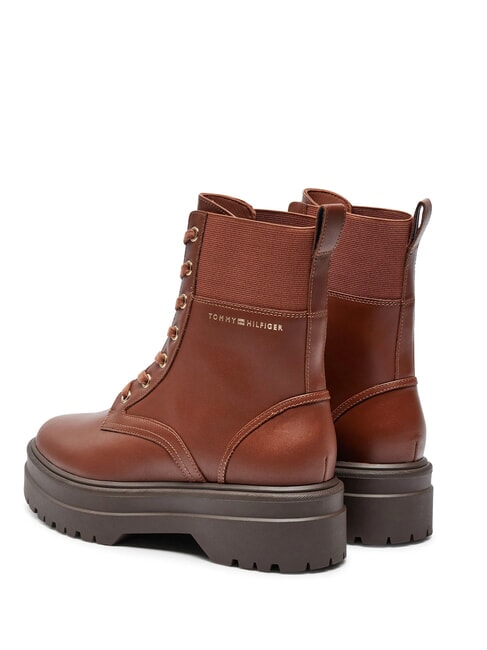 TH ELASTIC RIB LACEUP Schn&uuml;rstiefel aus Leder Cognacbraun - Damenschuhe