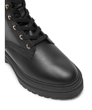TOMMY HILFIGER TH ELASTIC RIB LACEUP Schn&uuml;rstiefel aus Leder Schwarz - Damenschuhe - 3