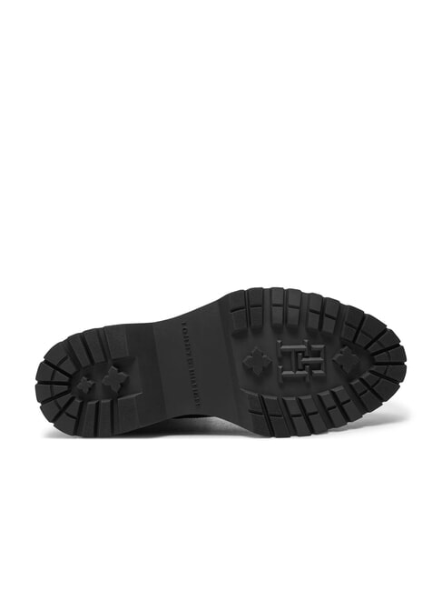 TH ELASTIC RIB LACEUP Schn&uuml;rstiefel aus Leder Schwarz - Damenschuhe