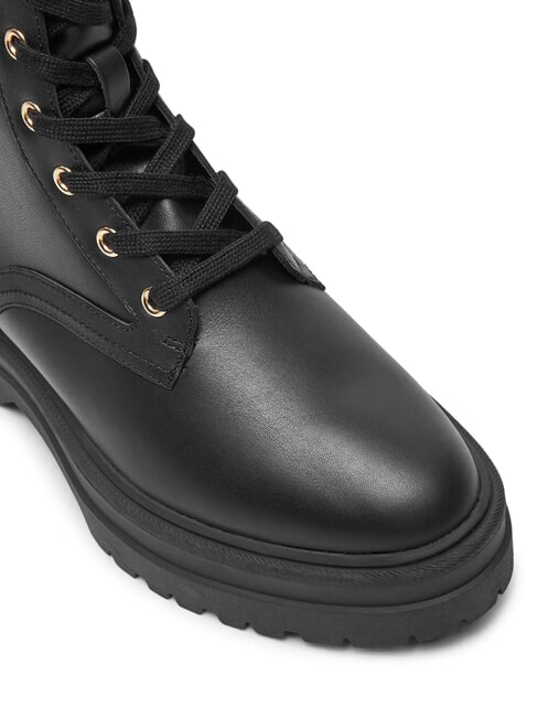 TH ELASTIC RIB LACEUP Schn&uuml;rstiefel aus Leder Schwarz - Damenschuhe