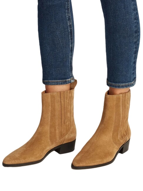 COWBOY CHELSEA Stiefeletten aus Wildleder mit spitzer Zehenpartie khaki - Damenschuhe