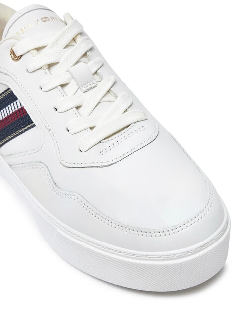 STRIPES PLATFORM High-Top-Sneaker aus Leder Ecru - Damenschuhe