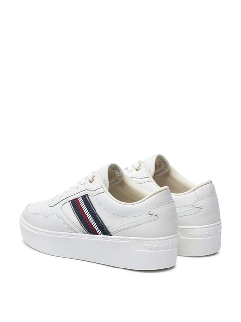 STRIPES PLATFORM High-Top-Sneaker aus Leder Ecru - Damenschuhe