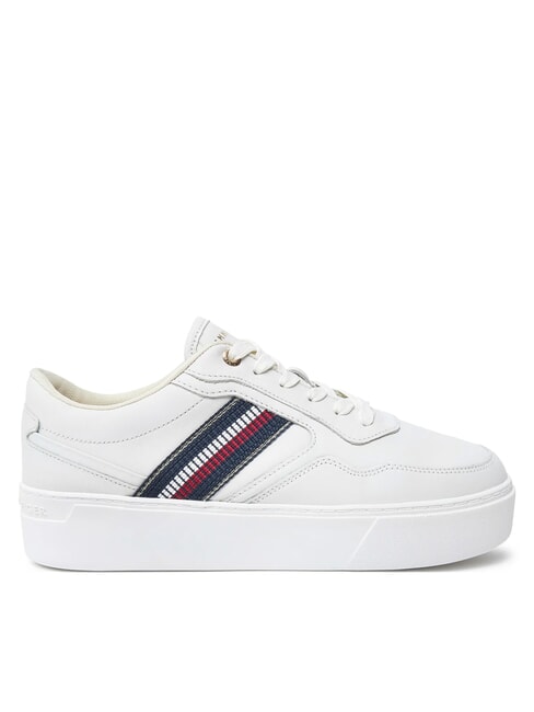 STRIPES PLATFORM High-Top-Sneaker aus Leder Ecru - Damenschuhe