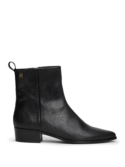 LOW COWBOY Spitz zulaufende Stiefeletten aus bedrucktem Leder Schwarz - Damenschuhe