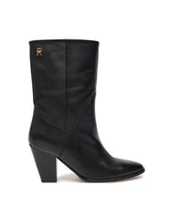 TOMMY HILFIGER MID COWBOY Lederstiefeletten mit Absatz Schwarz - Damenschuhe - 2