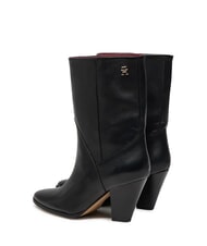 TOMMY HILFIGER MID COWBOY Lederstiefeletten mit Absatz Schwarz - Damenschuhe - 3