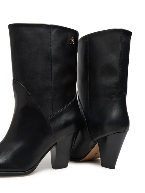 MID COWBOY Lederstiefeletten mit Absatz Schwarz - Damenschuhe