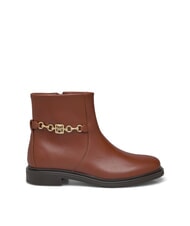 TOMMY HILFIGER TH CHAIN Niedrige Lederstiefeletten mit Rei&szlig;verschluss - Damenschuhe