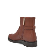 TOMMY HILFIGER TH CHAIN Niedrige Lederstiefeletten mit Rei&szlig;verschluss Cognacbraun - Damenschuhe - 4
