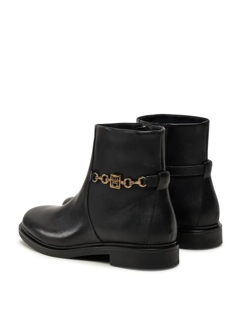 TH CHAIN Niedrige Lederstiefeletten mit Rei&szlig;verschluss Schwarz - Damenschuhe