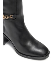 TOMMY HILFIGER TH CHAIN Hohe Lederstiefel mit Kette Schwarz - Damenschuhe - 3