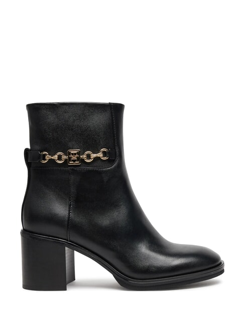 TH CHAIN Lederstiefeletten mit Kette Schwarz - Damenschuhe