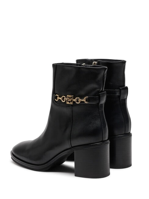 TH CHAIN Lederstiefeletten mit Kette Schwarz - Damenschuhe