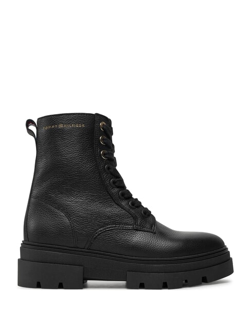 BICOLOR Schn&uuml;rstiefel aus Leder Schwarz - Damenschuhe
