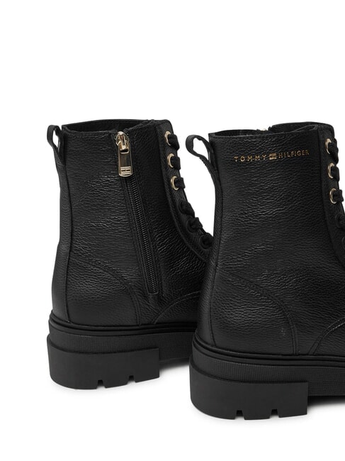 BICOLOR Schn&uuml;rstiefel aus Leder Schwarz - Damenschuhe