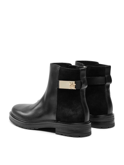 TH Niedrige Stiefeletten aus Wildleder und Leder Schwarz - Damenschuhe