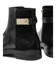 TOMMY HILFIGER TH Niedrige Stiefeletten aus Wildleder und Leder Schwarz - Damenschuhe - 4