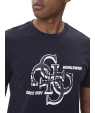 GUESS DROP SHADOW Kurz&auml;rmeliges T-Shirt mit 4G-Aufdruck smartblue - Herren-T-Shirts - 3