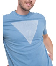 GUESS TRIANGLE LOGO Kurzarm-T-Shirt mit normaler Passform Pariser Dach blau - Herren-T-Shirts - 3