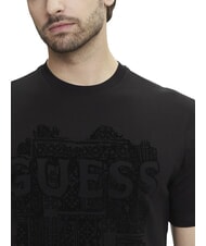 GUESS FLOCK Kurzarm-T-Shirt in regul&auml;rer Passform jetbla - Herren-T-Shirts - 3