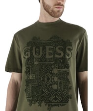GUESS FLOCK Kurzarm-T-Shirt in regul&auml;rer Passform - Herren-T-Shirts