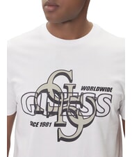 GUESS DROP SHADOW Kurz&auml;rmeliges T-Shirt mit 4G-Aufdruck purwei&szlig; - Herren-T-Shirts - 3