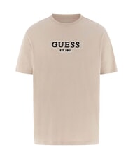 GUESS SMALL LOGO Kurzarm-T-Shirt in regul&auml;rer Passform Pasadena-Stein - Herren-T-Shirts - 4