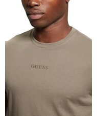 GUESS PIMA Baumwoll-T-Shirt mit gesticktem Logo Walnussschale - Herren-T-Shirts - 3