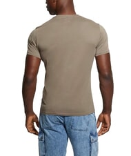 GUESS PIMA Baumwoll-T-Shirt mit gesticktem Logo Walnussschale - Herren-T-Shirts - 2