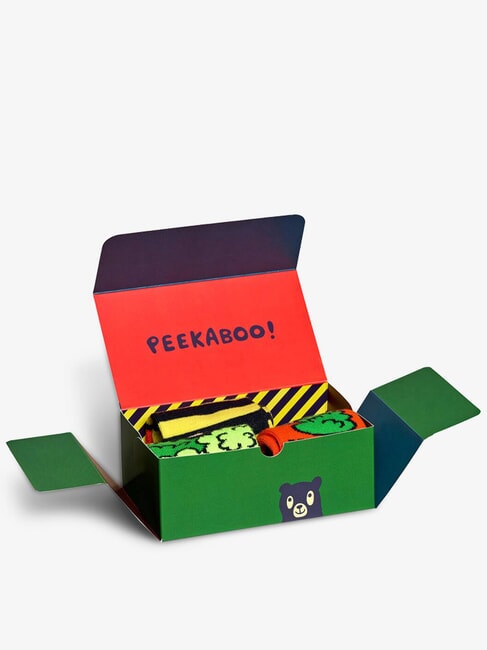 KIDS PEEK-A-BOO Geschenkbox mit 3 Paar Socken mehrfarbig - Unisex-Socken