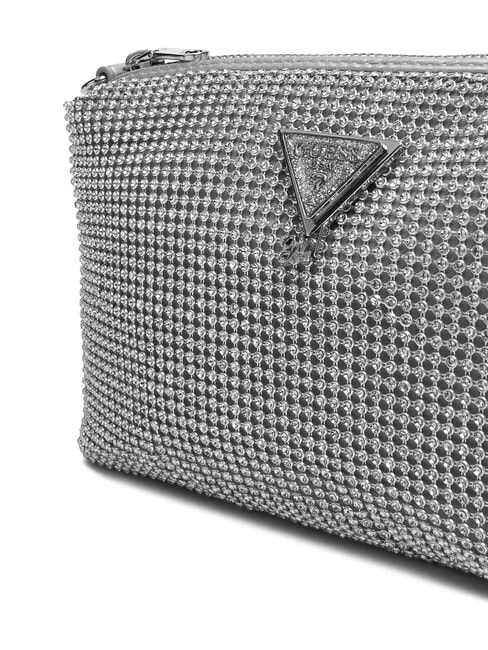 CRYSTAL Schultertasche mit Strasssteinen Silber - Damentaschen