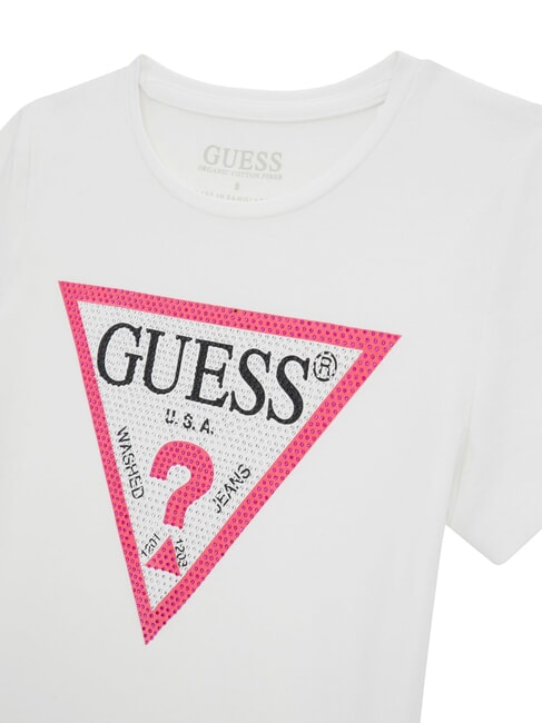 KIDS Kurzarm-T-Shirt mit Strasssteinen echtes Wei&szlig; A000 - Kinder-T-Shirt