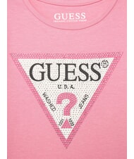 GUESS KIDS Kurzarm-T-Shirt mit Strasssteinen Gelee-Rosa - Kinder-T-Shirt - 3