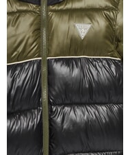 GUESS KIDS Zweifarbige Daunenjacke f&uuml;r Kinder mit Kapuze gr&uuml;n/schwarze Kombination - Kinder Jacken - 3