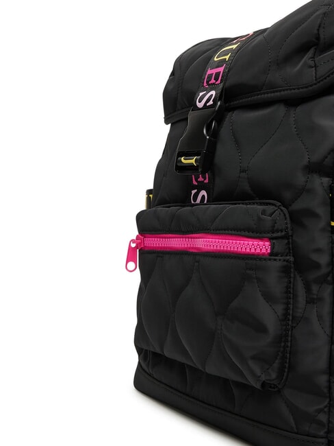 GIRLS PADDED Gesteppter Rucksack mit farbigen Logos jetbla - Damentaschen