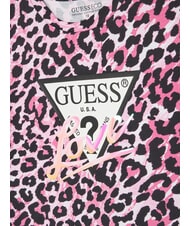 GUESS KIDS Kurzarm-T-Shirt f&uuml;r M&auml;dchen Leopardenrosa-Kombination - Kinder-T-Shirt - 3