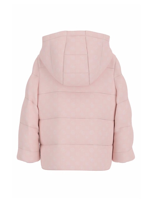 KIDS MINI ME Wattierte Daunenjacke mit Kapuze durchgehend pfingstrosenrosa - Kinder Jacken