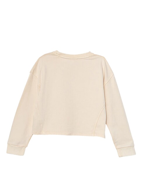 KIDS M&auml;dchen-Sweatshirt mit Rundhalsausschnitt und Logostickerei Pfirsich-Pfingstrosen - Sweatshirts Kinder