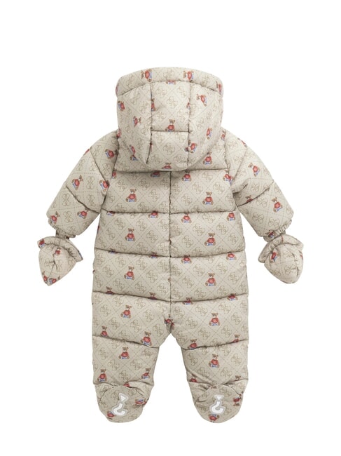 KIDS MINI ME Schneeanzug mit Kapuze 4g rustikales Beige AOP - Strampler und Baby-Outfits
