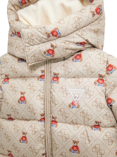 KIDS MINI ME Schneeanzug mit Kapuze 4g rustikales Beige AOP - Strampler und Baby-Outfits