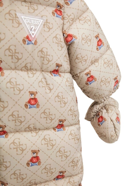 KIDS MINI ME Schneeanzug mit Kapuze 4g rustikales Beige AOP - Strampler und Baby-Outfits