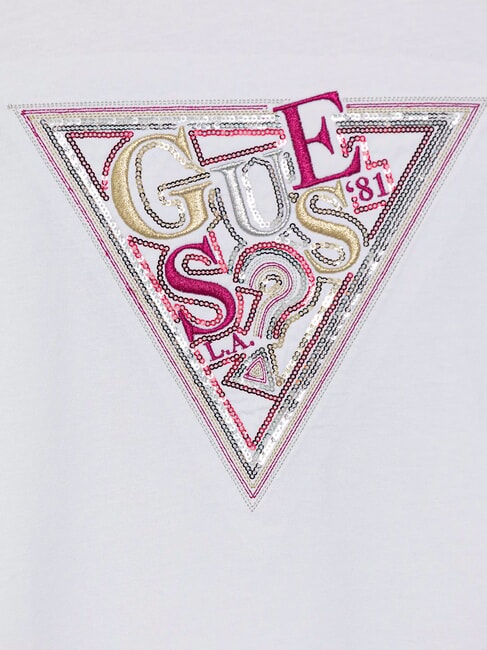 KIDS Baumwoll-T-Shirt mit Aufdruck und Strasssteinen reinwei&szlig; multi - Kinder-T-Shirt