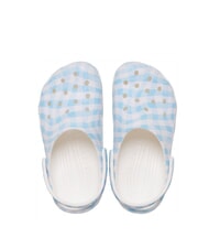 CROCS CLASSIC GINGHAM Damen-Slipper mit Print wei&szlig;/blau - Damenschuhe - 3