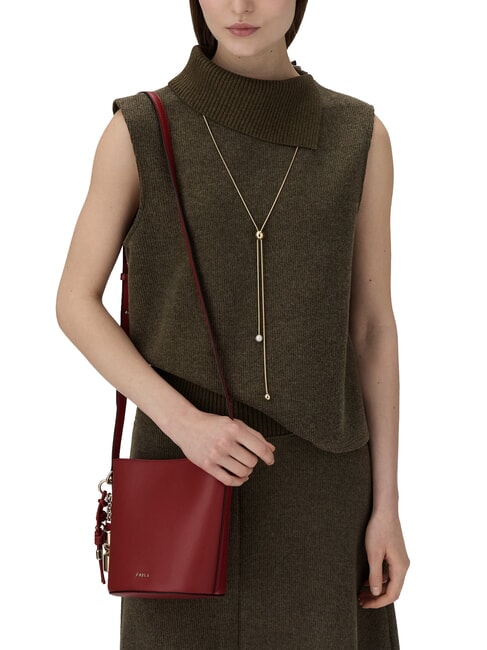 ROXIE Ares Leder-Schultertasche KIRSCHE d - Damentaschen