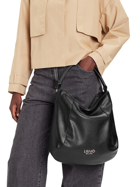 EVRIM Schultertasche im Hobo-Stil SCHWARZ - Damentaschen