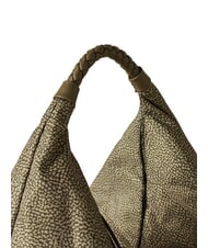 BORBONESE PLIE Mittelgro&szlig;e Hobo-Tasche Olive - Damentaschen - 3