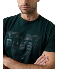 GUESS PAINTED TRIANGLE Kurzarm-T-Shirt in regul&auml;rer Passform dunkle Jade - Herren-T-Shirts - 3