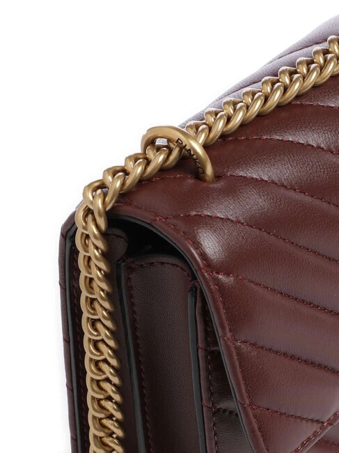 MINI LOVE BAG Eine Chevron-Tasche Burgunderwein-Antikgold - Damentaschen